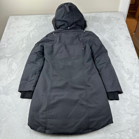 Moose Knuckles Black Down with Fur Jacket Women's Size S - Picture 3 of 16